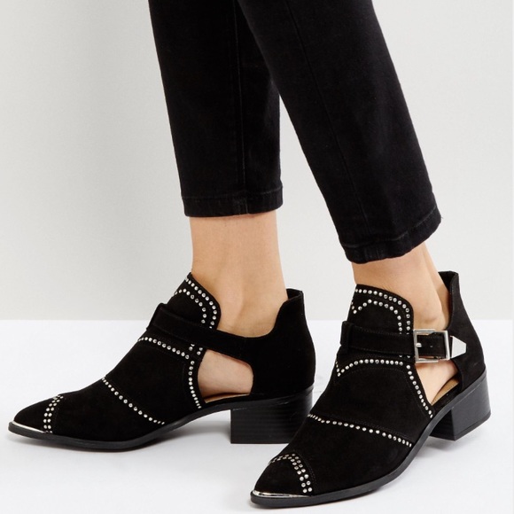 ASOS Shoes - ASOS Black Misguided Cut Out Studded Ankle Boots